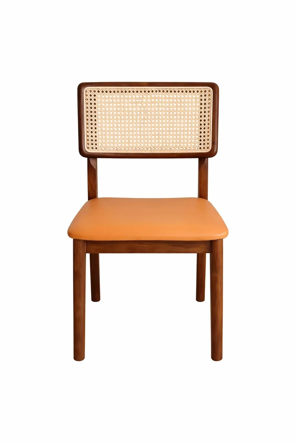 fj/Stylish Modern Mid-Century Cane Back Wooden Dining Chair Ergonomic Upholstered Seat Eco-Friendly for Dining Room Home Office%