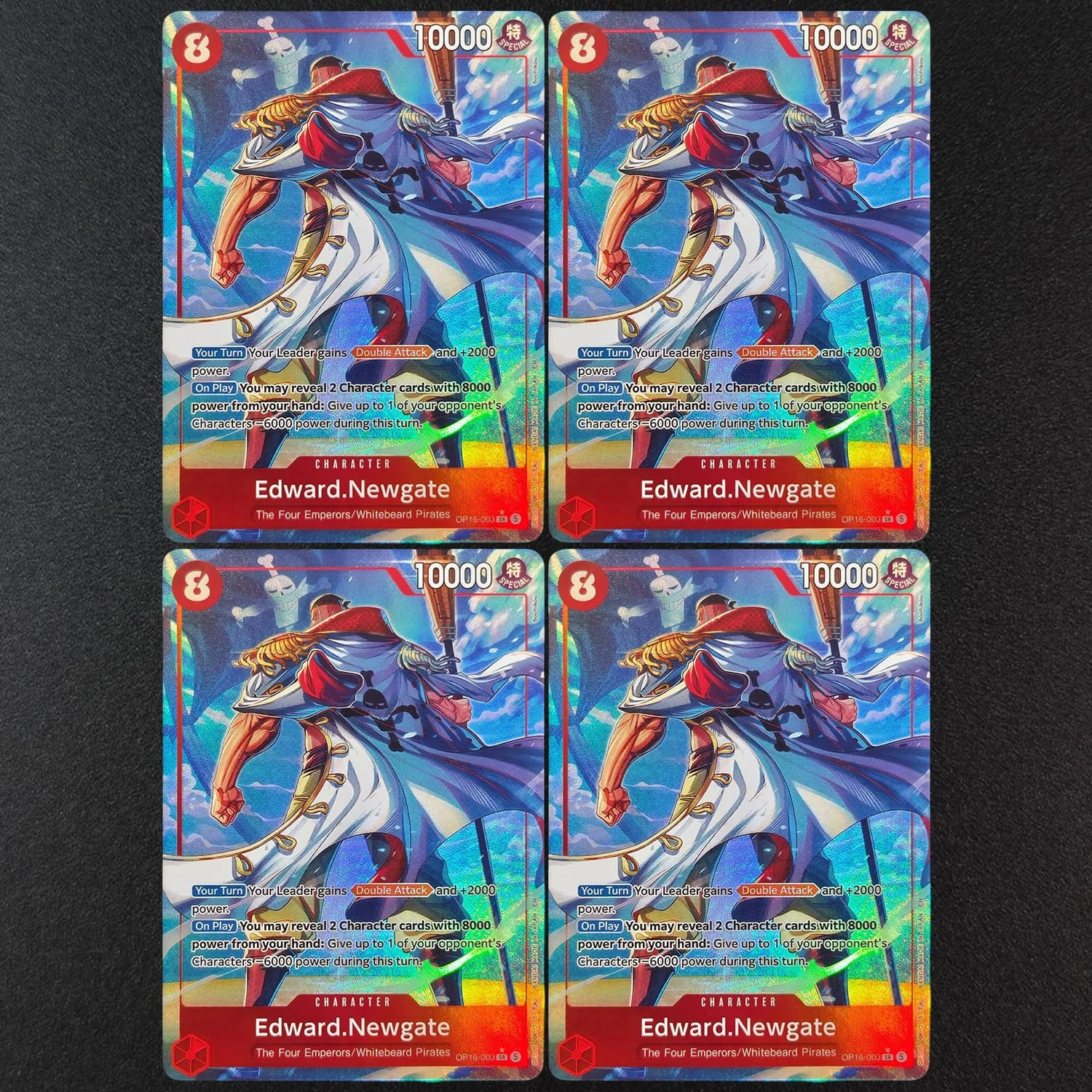 Image of DIY Proxy One Piece TCG Englisch OP16-003 Edward.Newgate Alternative Art SR Charakter Rot Anime Spiel Sammelkarte Spielzeug