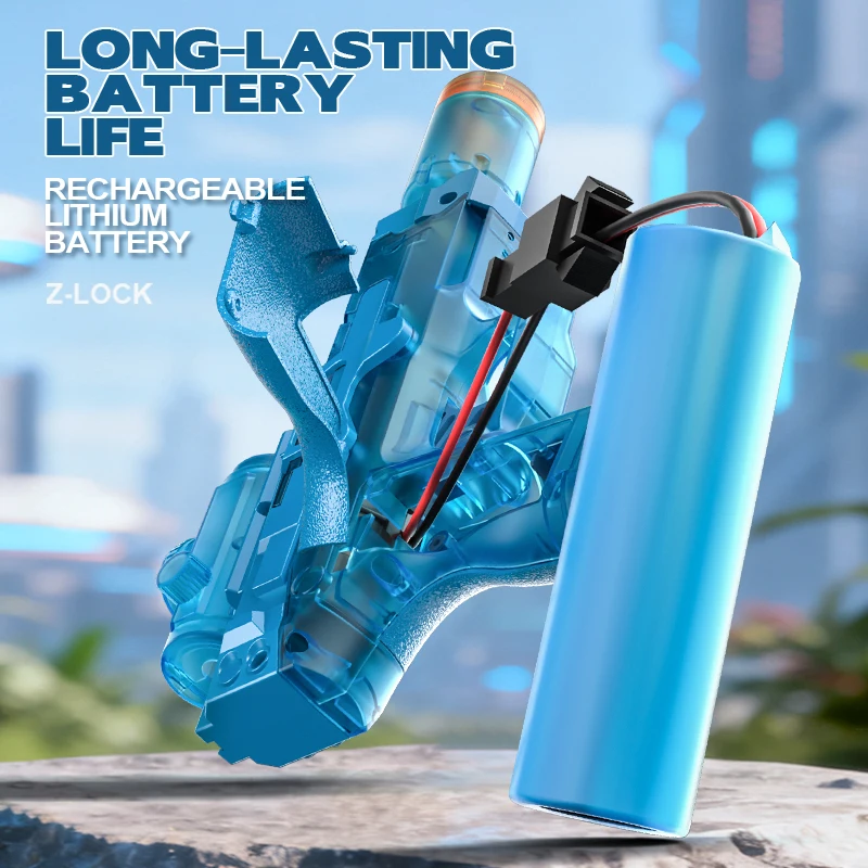 Electric Water Gun Automatic Continuous Firing Squirt Gun Outdoor Toy Long Range Shooting Water Gun with Lights Swimming Toys view 4