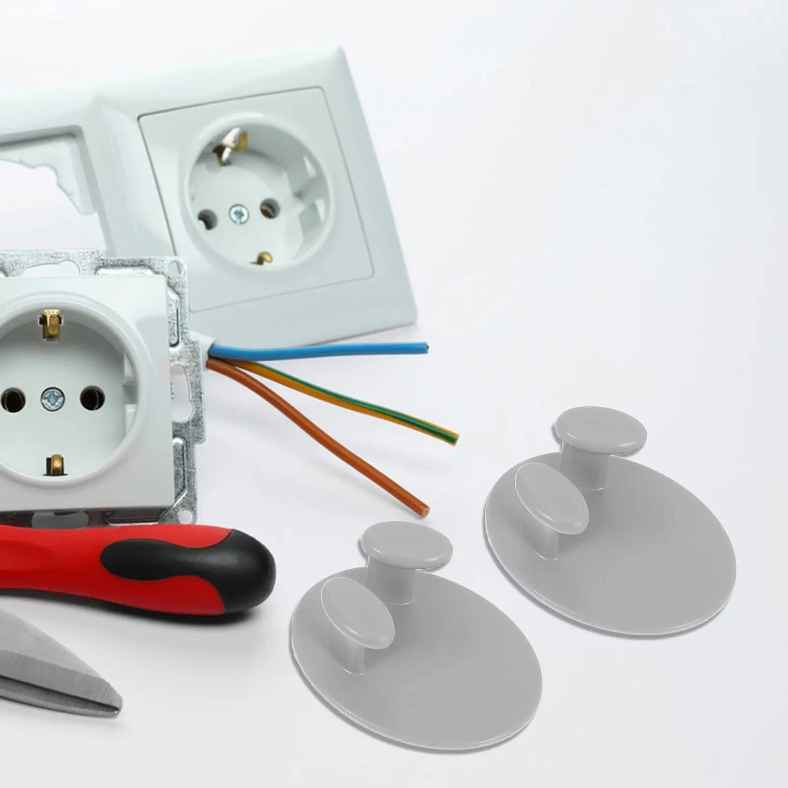 

4Pcs Heavy Duty Adhesive Socket Hook for Power Plug Organizer Cord Storage Holder Multi Use Wall Mount Key Towel Phone Hanger