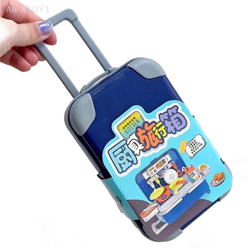 1 Set Simulation Kitchen Cooking Tableware Cosmetics Doctor Tool Kit Children Role Play Game Family Backpack Box Toy Gift