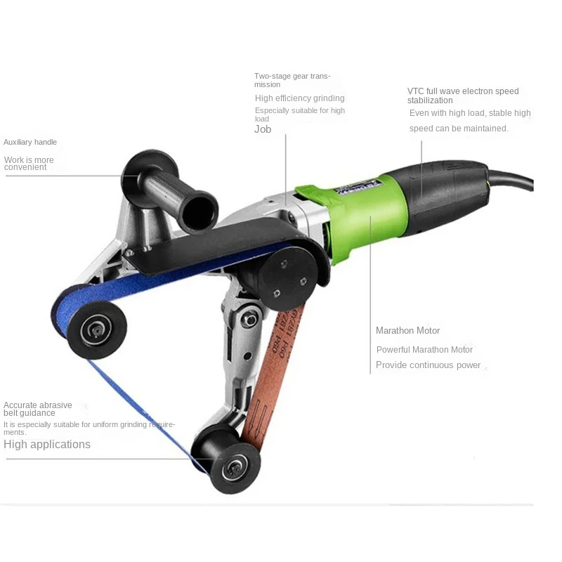 Elétrica Máquina De Polimento De Tubulação De Aço Inoxidável Lixadeira De Cinto Portátil, 800W, 110V, 220V