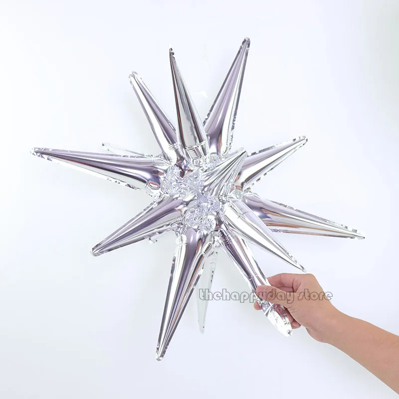 /1pcs siamesische Explosion Stern Ballon Starburst Luftballons Kegel Folie Luftballons Neujahr Weihnachten Hochzeit Geburtstags feier Dekor – Detail 10