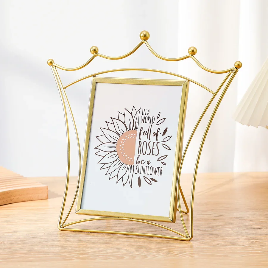 Creative Crown Metal Photo Frame 6 7 Inch Minimalist Decorative Picture Frame for Modern Interior Design Home Decor