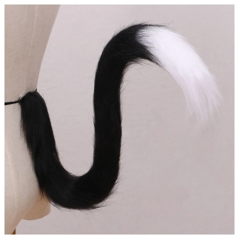 Anime Fur Tail Simulation Tail Cat Lolita Beast Ear Beast Cosplay Handmade Long Hair Cat Tail Halloween Party Accessories