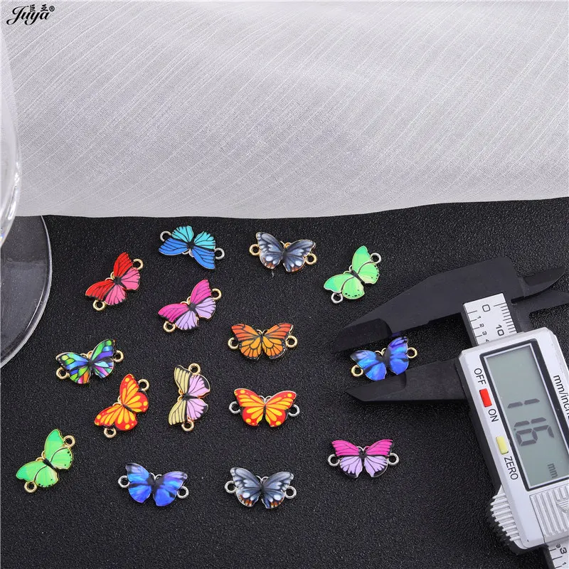 10 teile/los Bunte Druck Schmetterling Stecker Schmuck Erkenntnisse Zubehör Für DIY Machen Armbänder Liefert – Detail 8