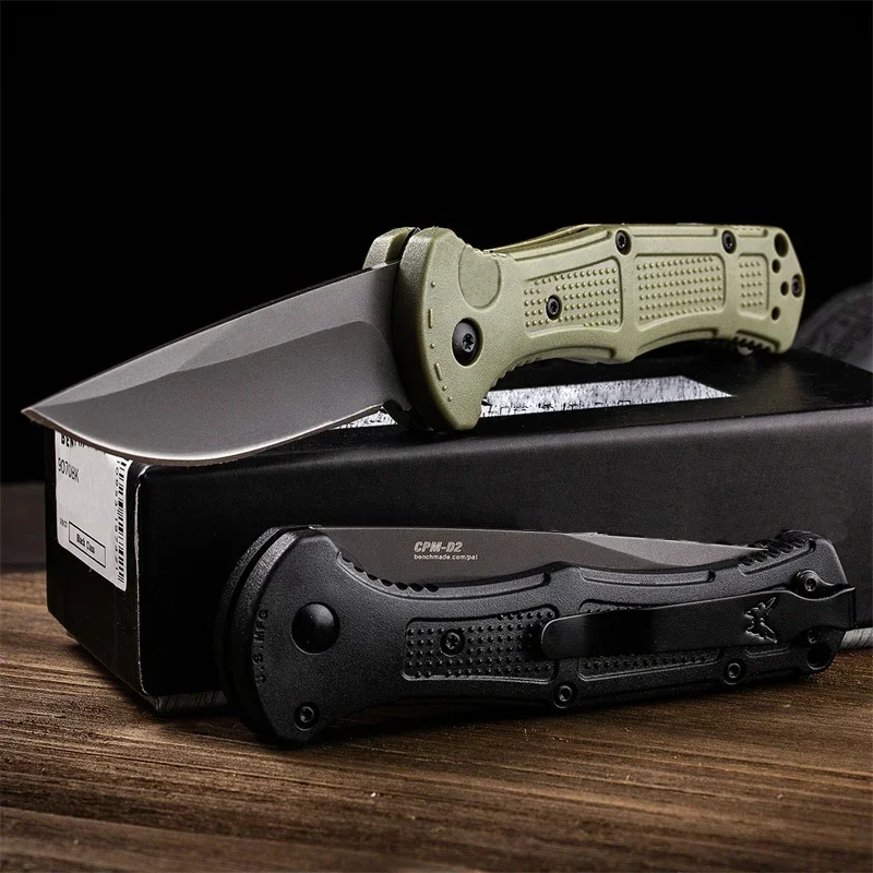 BM 9070 Claymore Folding Knife D2 Drop Point Blade Self-defense EDC Multitool Camping Knife Outdoor Survival Pocket Knives