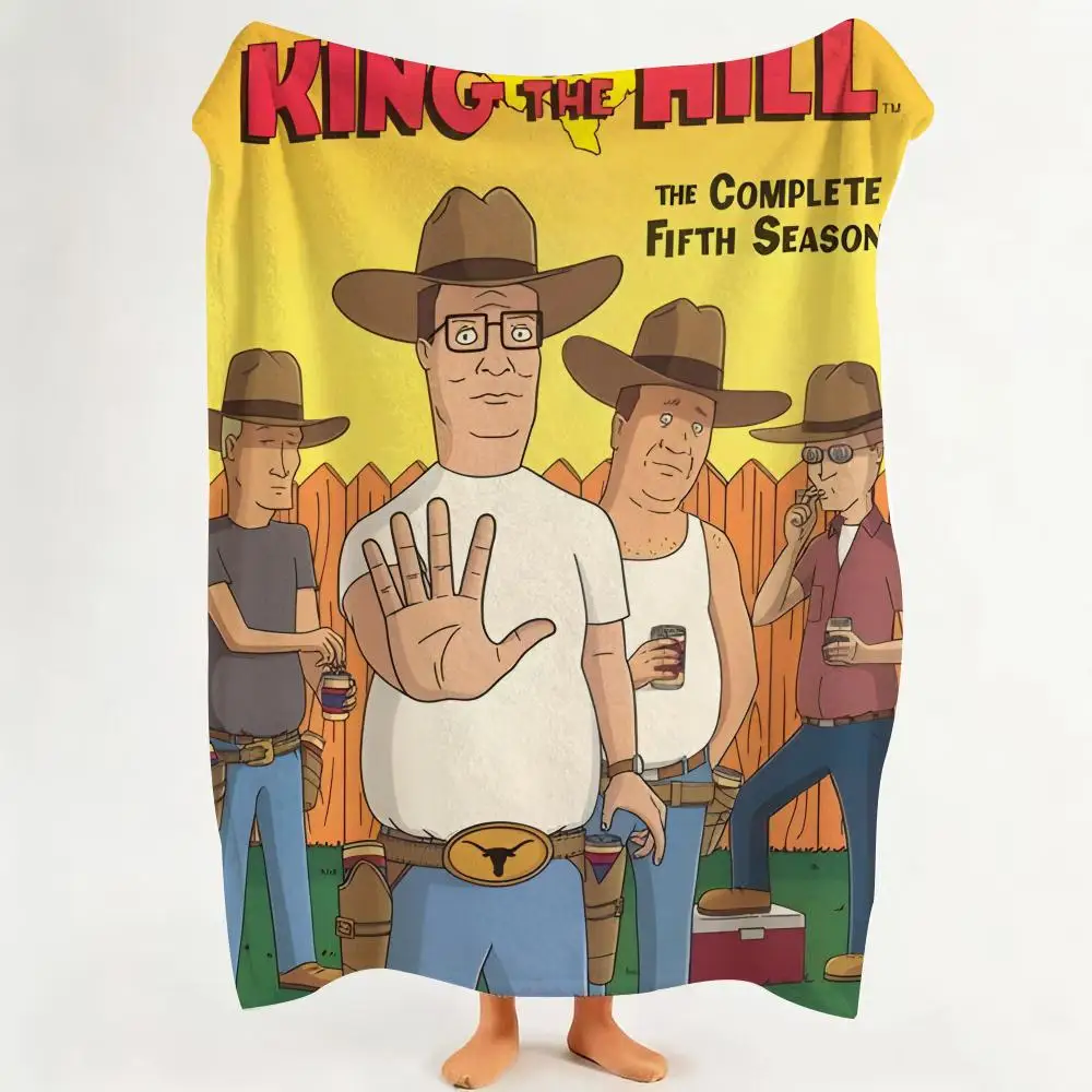 Cartoon K-King o-of t-the H-Hill Throw Flannel Throw Blanket Suitable for Sofa、Living Room、Bedroom
