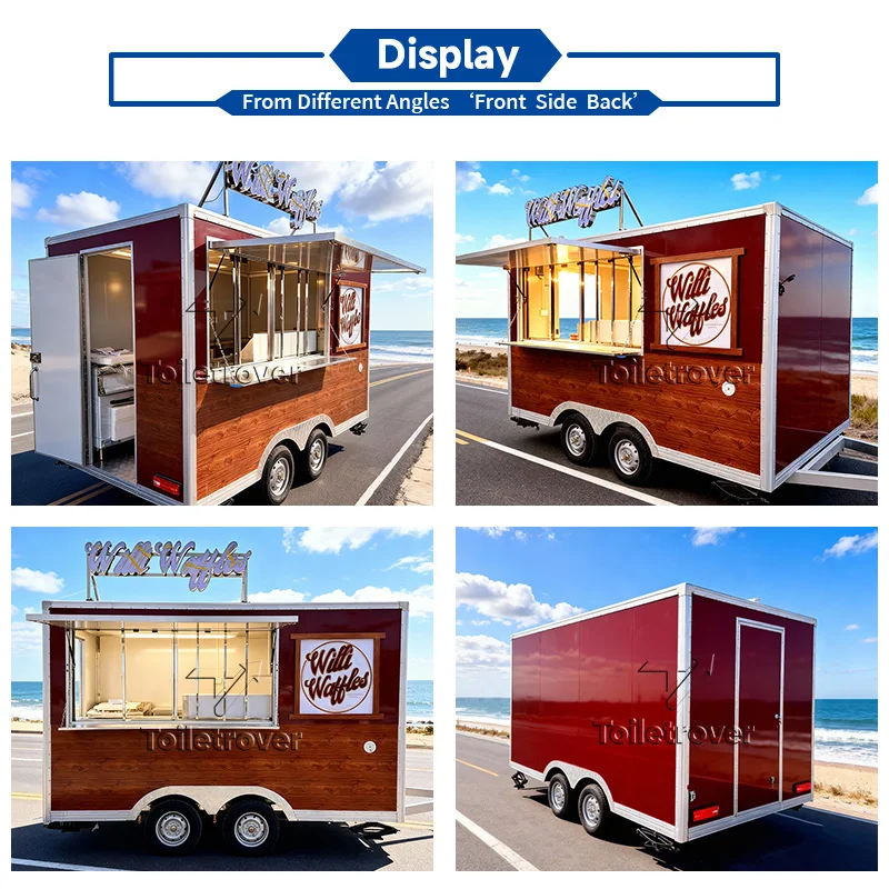 Customizable Design Clear Wind Food Trailer Food Truck Container Mobile Food Cart Square Food Trailer or Truck