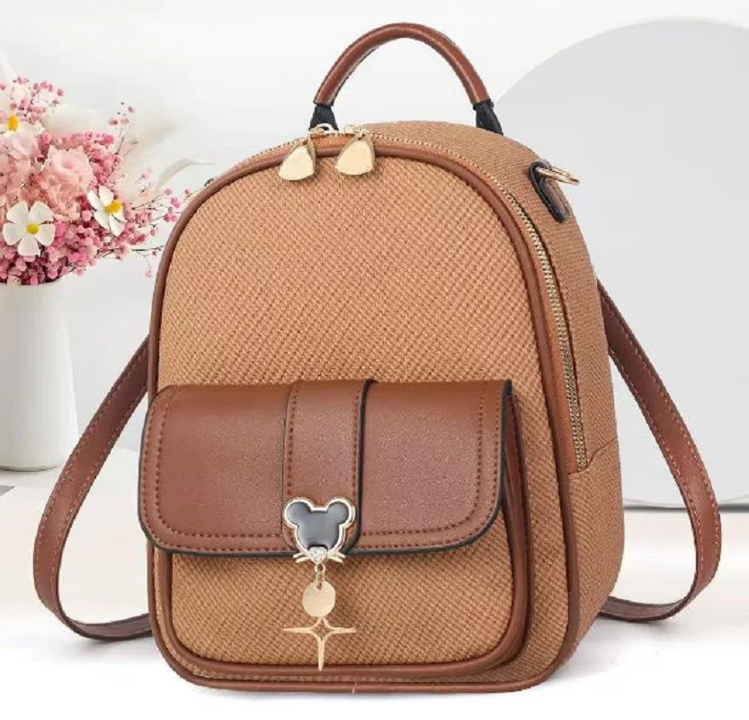 

2026 New Fashion Korean High Quality Soft Leather Travel Backpacks Women's Casual Double Zipper Shoulder Bags Crossbody Bag