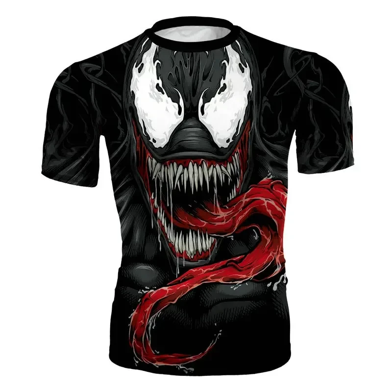تي شيرت Summer Venom ثلاثي الأبعاد مطبوع للرجال بأكمام قصيرة للرياضة والترفيه واللياقة البدنية وركوب الدراجات والجري البطيء في الهواء الطلق وتجفيف السرعة