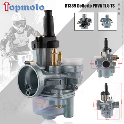 17.5mm Carburetor For R1389 Dellorto PHVA 17.5 TS For Piaggio Gilera Aprilia Vespa Peugeot Minarelli 50 2T 50-70cc Moped Scooter