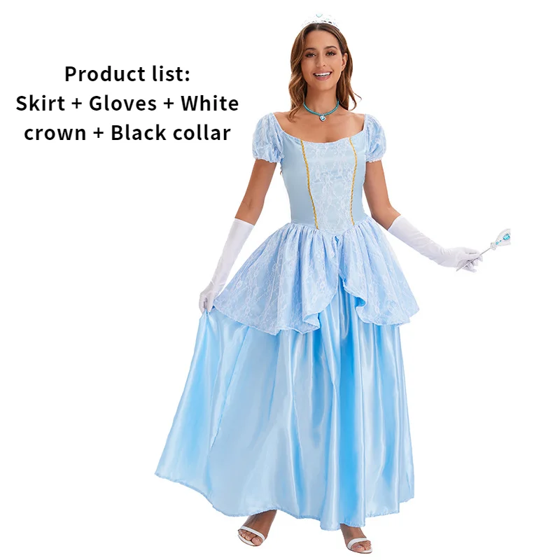 Halloween Sissi Prinses Jurken Hoffiguur Cosplay Kostuum Toneel Kostuum Koningin Blauwe Jurk Mode Vrouwen Feestkleding
