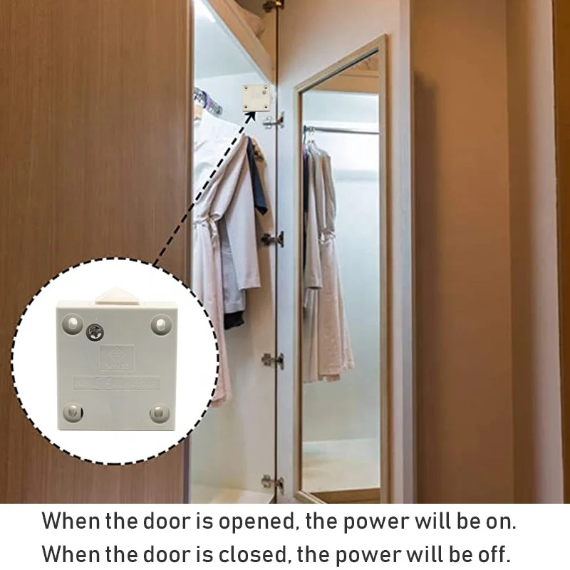 202 Interruptor de luz momentáneo normalmente cerrado para puerta de armario y armario