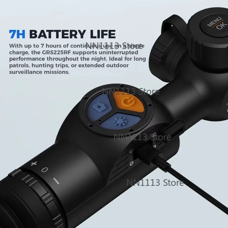 Thermal Imaging Scope Long Range 1300M Vision 50HZ Rangefinder Outdoor Day Night Hunting Telescope