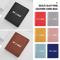 Car Ultra-thin Portable ID Business Credit Card Holder Wallet For Hyundai Sonata i30 i20 Tucson Elantra Kona N Line
