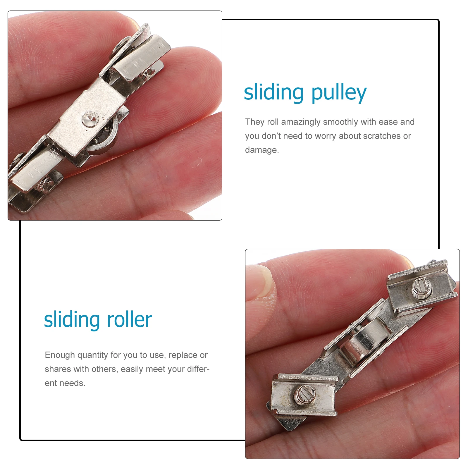 

10pcs Glass Door Sliding Wheel Roller Pulley Display Cabinet Stainless Steel Drawer Multi Purpose Smooth Operation No Scratch