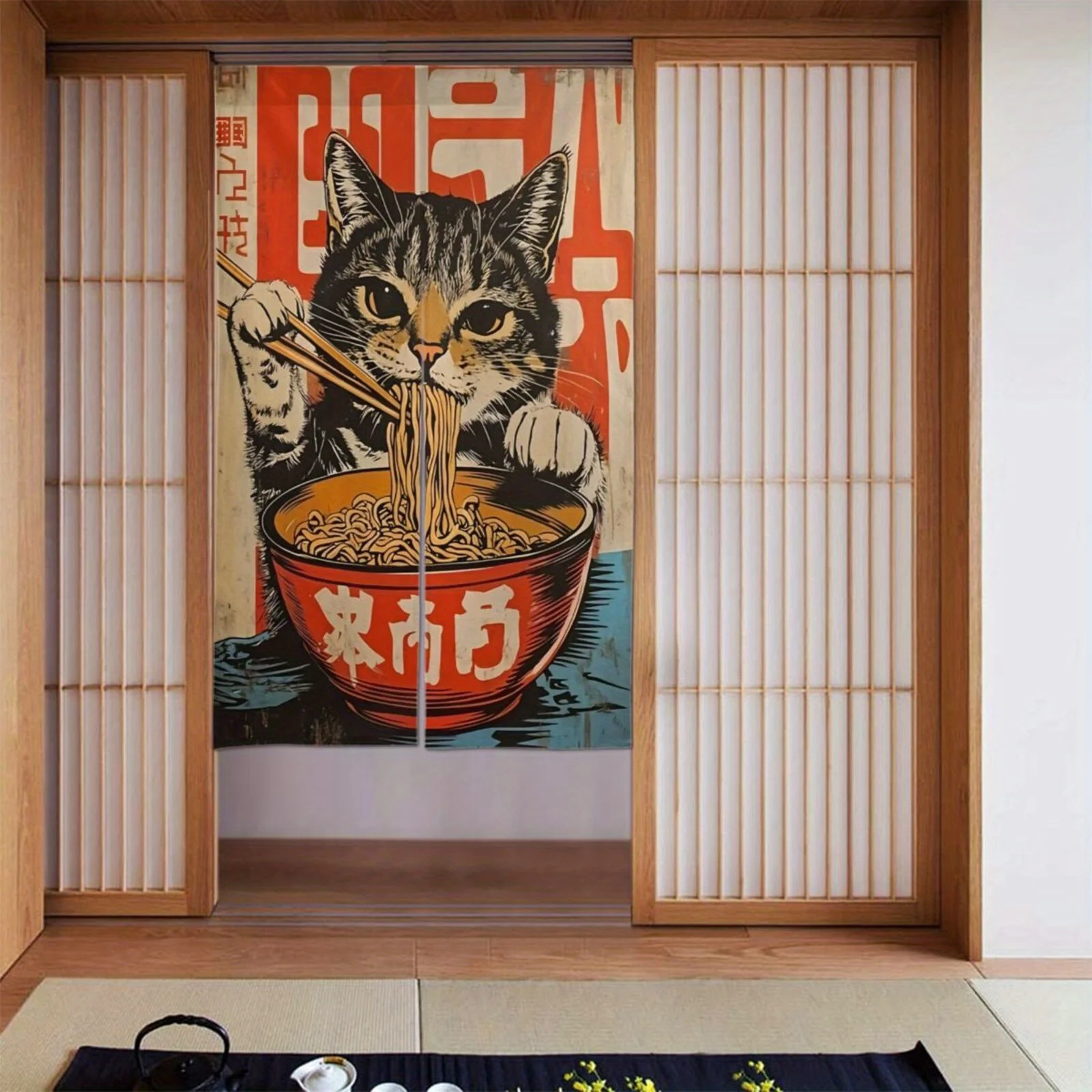 Tirai Pintu Noren Kucing Keber - Japanese Home Bathroom Design ulasan dan harga