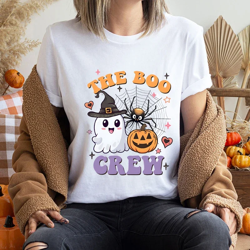 The Boo Crew Koszulki Halloween Rodzinne pasujące koszulki Rodzinne koszulki na imprezę Halloween Ubrania z krótkim rękawem Trend w modzie T-shirty