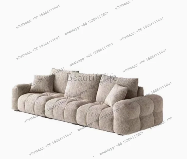 

Italian light luxury fabric sofa modern simple backrest adjustable puff sofa bed