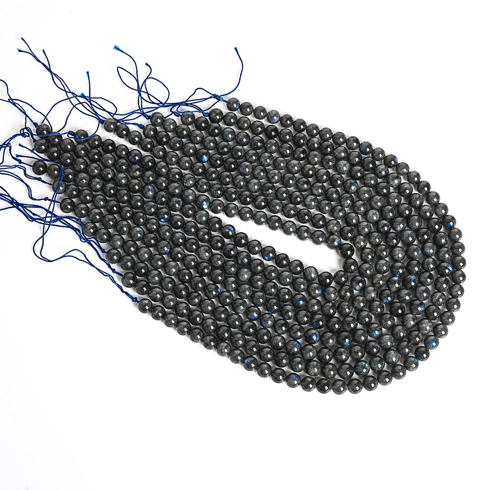 6mm 8mm Labradorite Stone Round Beads with Pre-Drilled Holes - Deep Gray Beaded Jewelry Supplies for DIY Necklace/Bracelet view 5