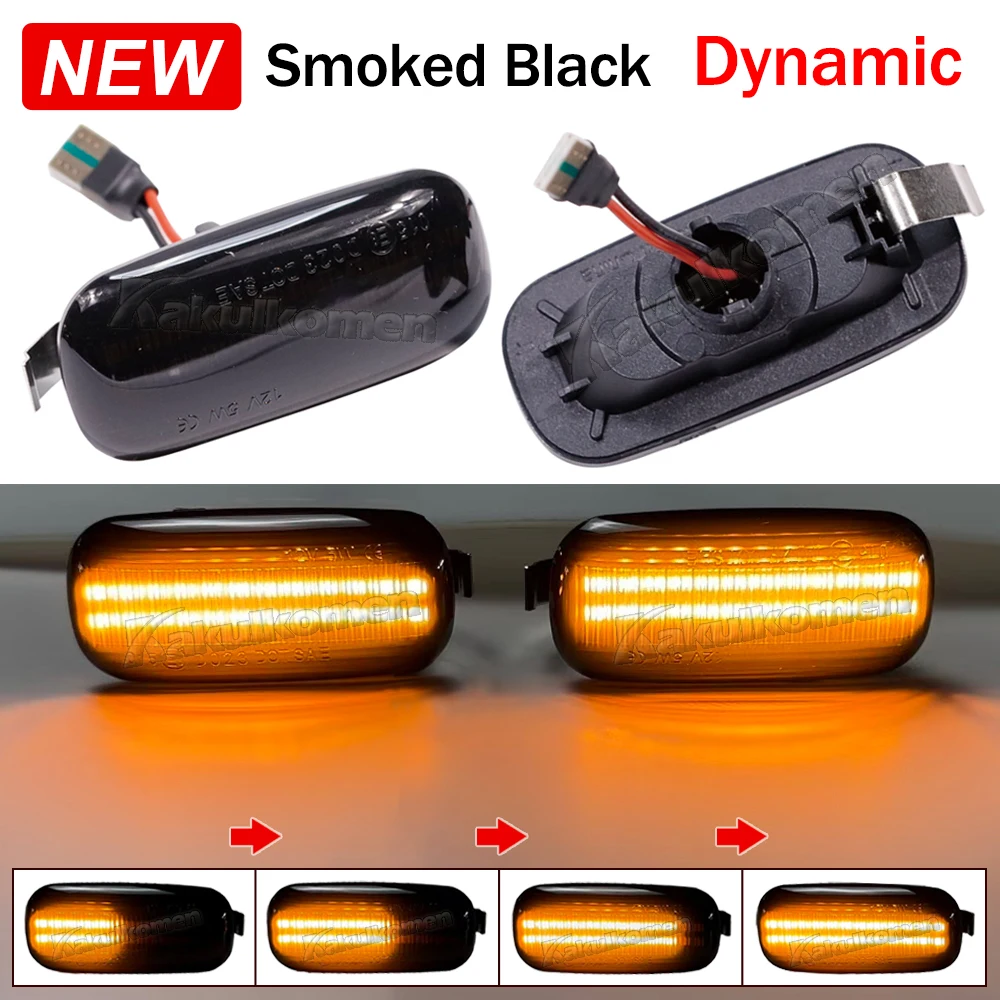 Clignotants Latéraux LED Noirs Pour Audi A3 8P A4 S4 B6 B7 A6 S6 C6 - Paire Gauche Droite
