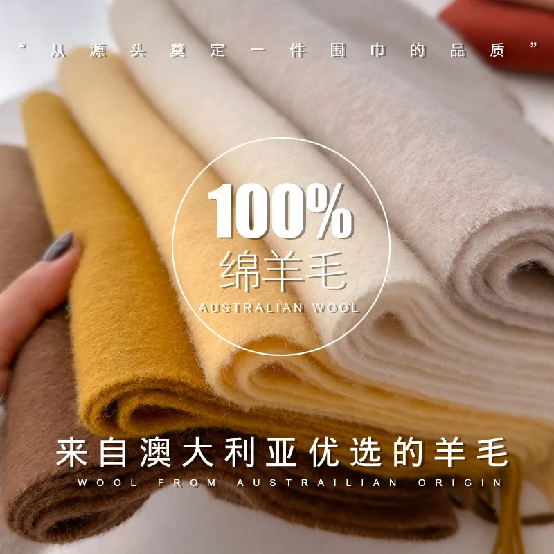 100% Wool Scarf Women Winter Thick Warm Vintage Casual Premium Stole Plus Size Cable Knit Neck Warmer Cold Elegant 2026 Bufandas