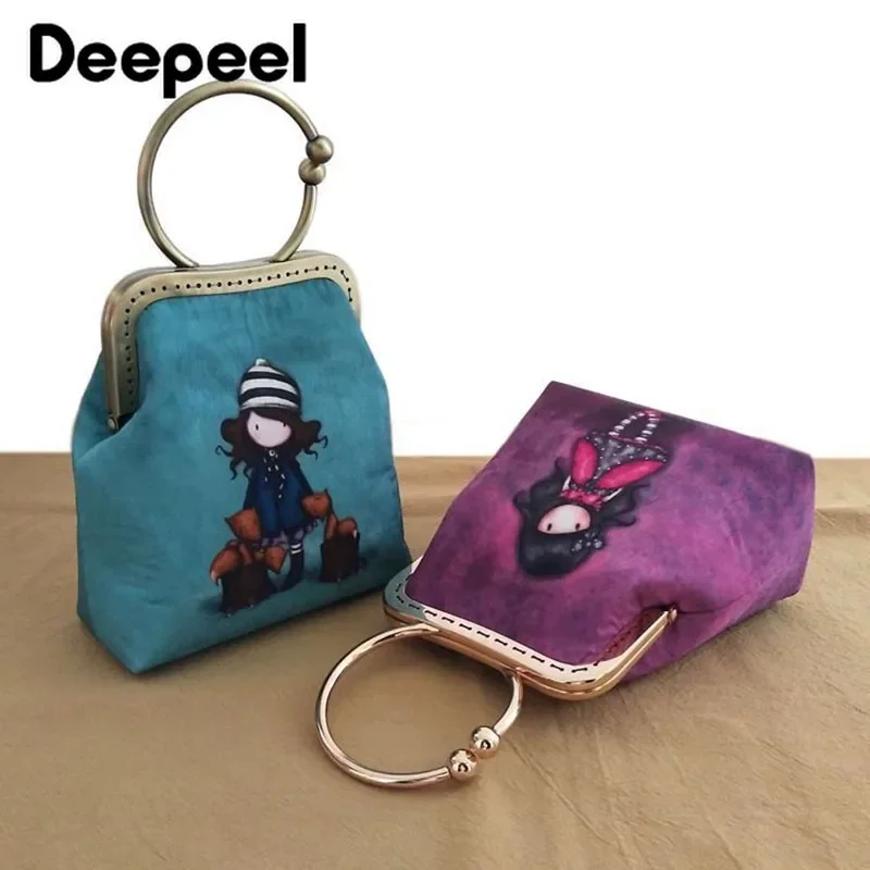 1/2/5 pçs deepeel 12.5cm saco de metal redondo alças quadro diy suportes de costura artesanal alça para fazer sacos acessórios
