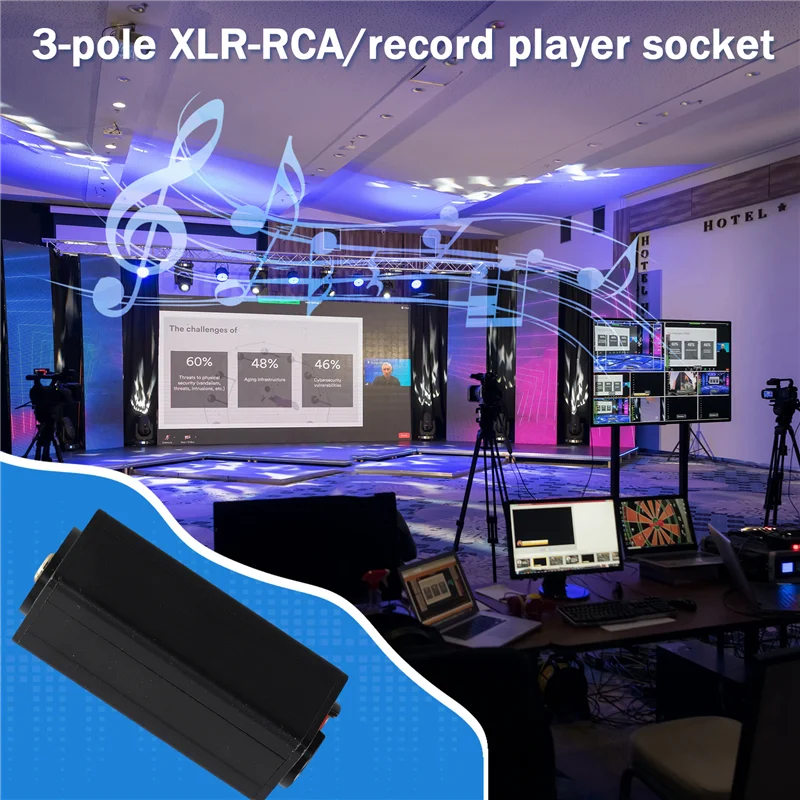 AB08-Adapter Of XLR Audio Connector For RCA Phono Socket For Cable Extensions Recording Studio Professional Audio