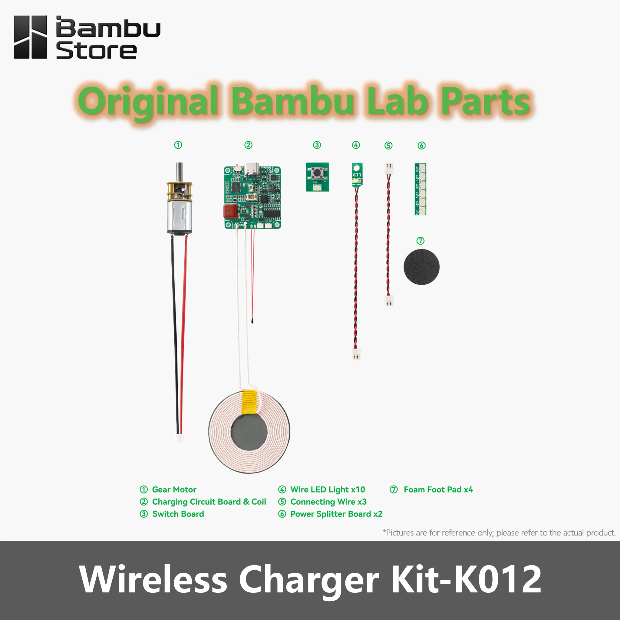 Bambu Lab Original Wireless Charger Kit K012 DIY Electronics Module Set for 3D Printer Models Maker Project Hardware Parts