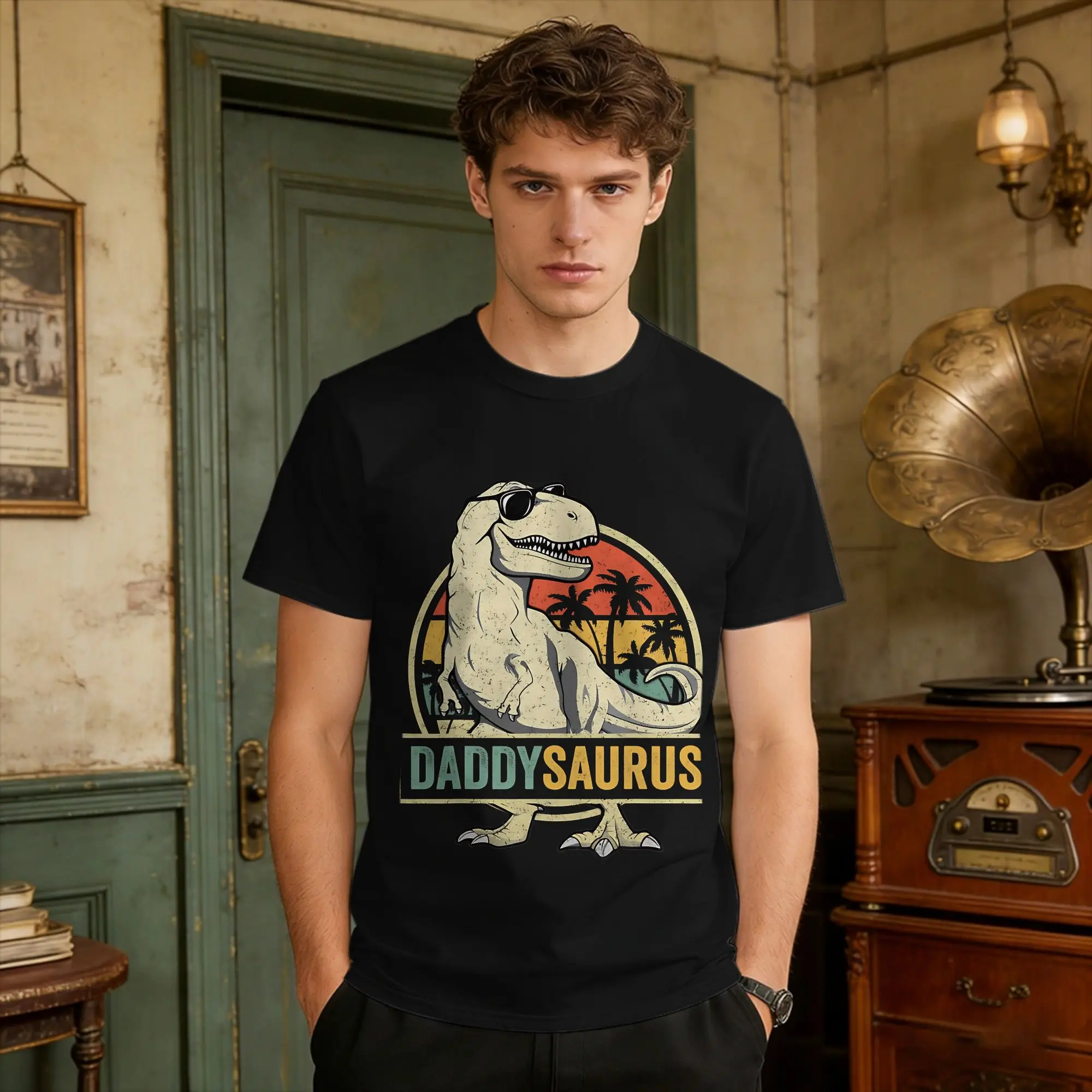 Result T Shirt Beach Daddysaurus Hip Hop T Shirts Cotton O-Neck Plus Size 5XL Tees Short Sleeve Street Style Tshirt