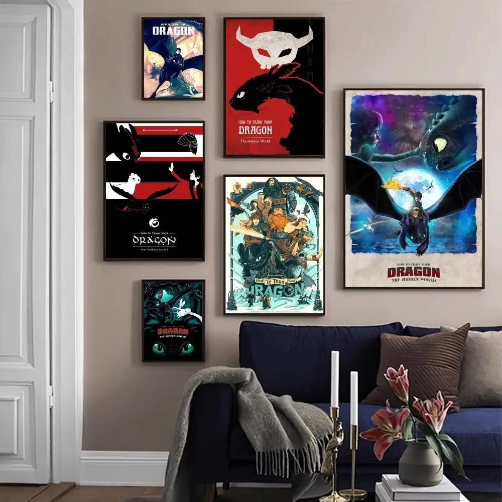 

How to Train Your Dragon Vintage Posters Sticky Whitepaper Prints Posters Artwork Posters Wall Stickers