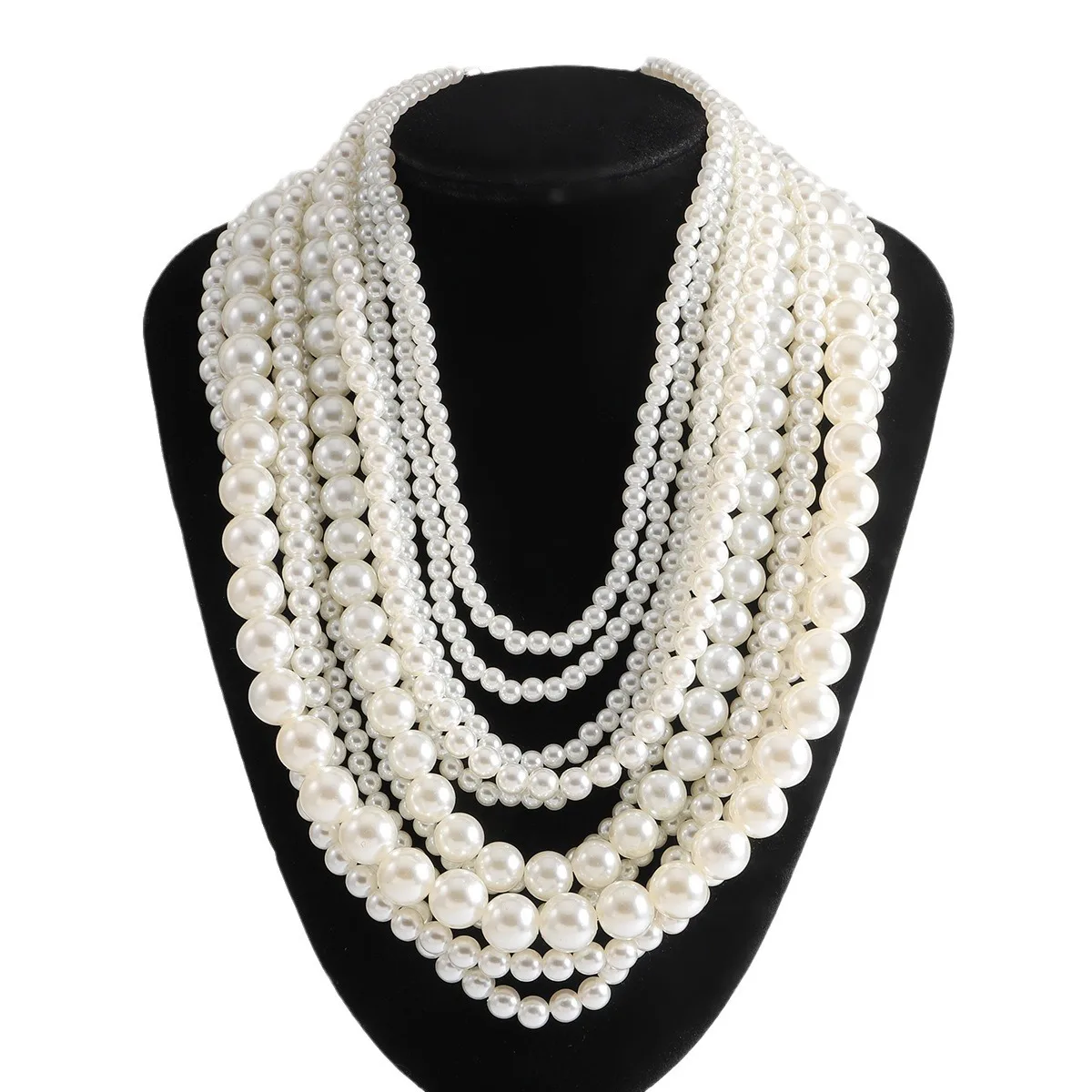 2024 New ZAA Multilayered Imitation Pearl Necklace,,Fashion Layered Beaded Necklace-Perfect Banquet Party Jewelry for Women