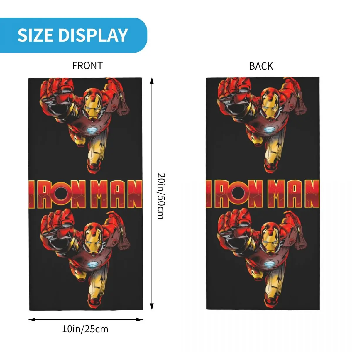 Fight Marvel Iron Man Bandana Neck Gaiter Printed Motorcycle Motocross Wrap Scarf Multifunctional Headwear