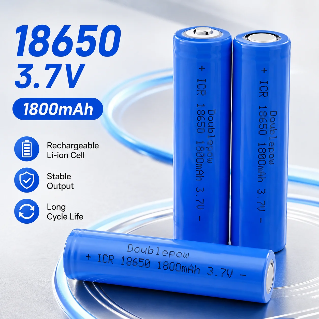 Doublepow 18650 Battery 3.7V 1800mAh New Original 100% Actual Capacity Rechargeable Lithium Cell  Flashlight Power Bank Devices