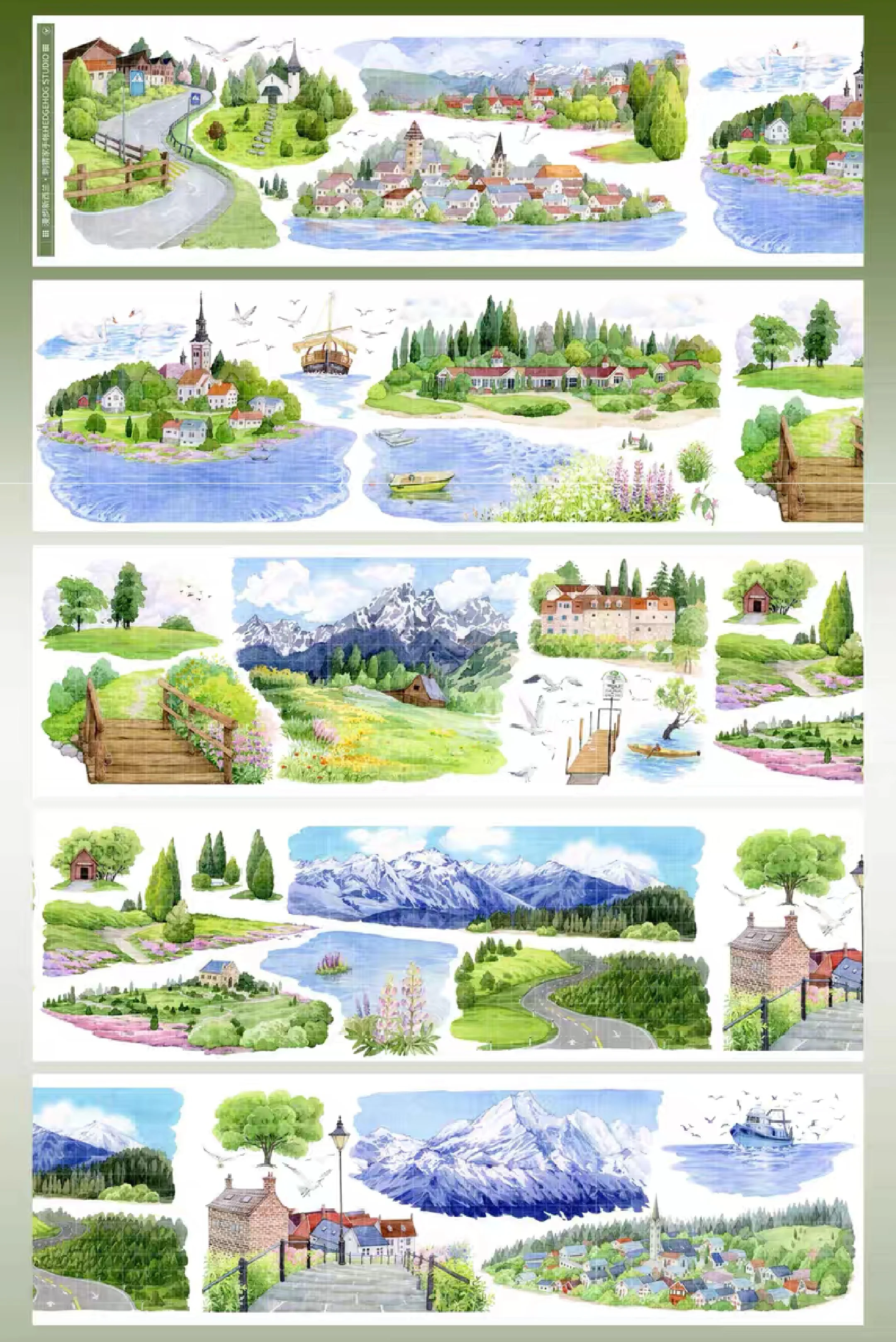 1 حلقة من شريط اشي للحيوانات الأليفة مواسم المناظر الطبيعية في ادنبره/جيكسيانجينج/ليلة مذهبة/أجزاء الغبار #5