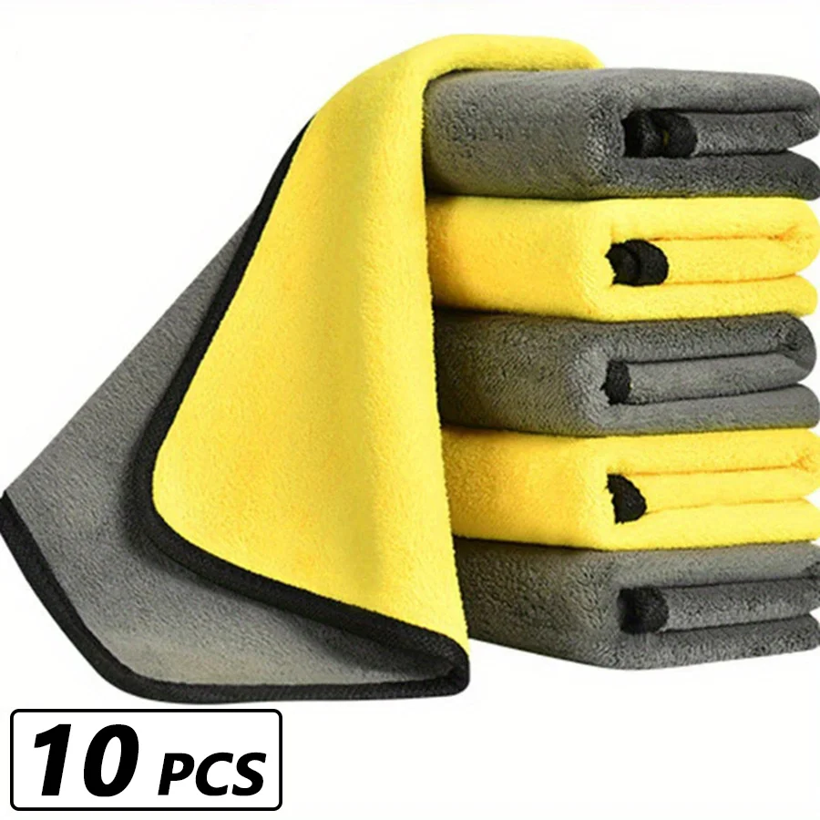 30x60cm Thickened Coral Fleece Car Drying Towel Double-sided Absorbent Cloth