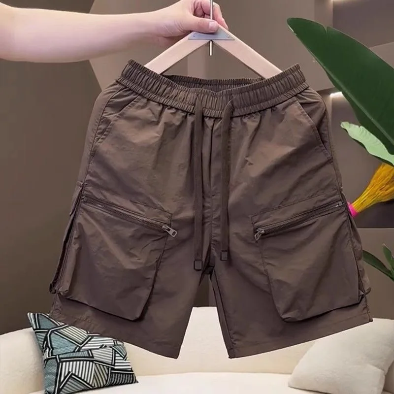 Summer Thin Men's Multi-ket Breathable Qui-Dry Outdoor Casual orts Workwear Four-Quarter Length Five-Quarter Pants