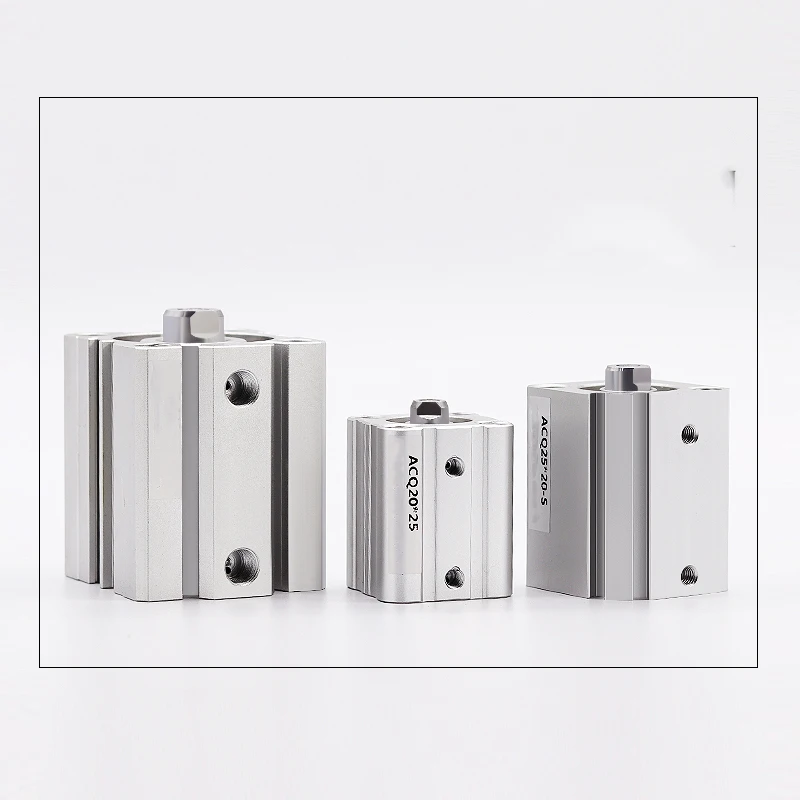 ACQ20 ACQ25 تتحمل 20 مم 25 مم السكتة الدماغية 5-100 مم مكبس هوائي مدمج اسطوانات هوائية مزدوجة التمثيل