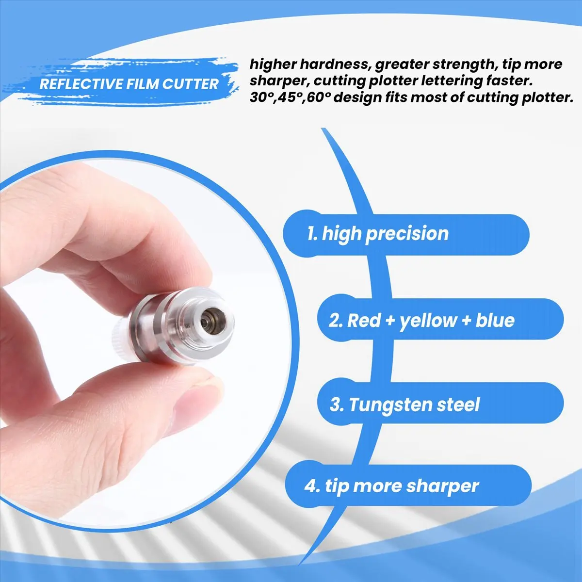 【plotter cutting Tool】 Blade Holder Base With 18Pcs Cutting Blades (30/45/60 Degree) For Silhouette Cameo 1 2 3/Portrait/Curio/G view 5