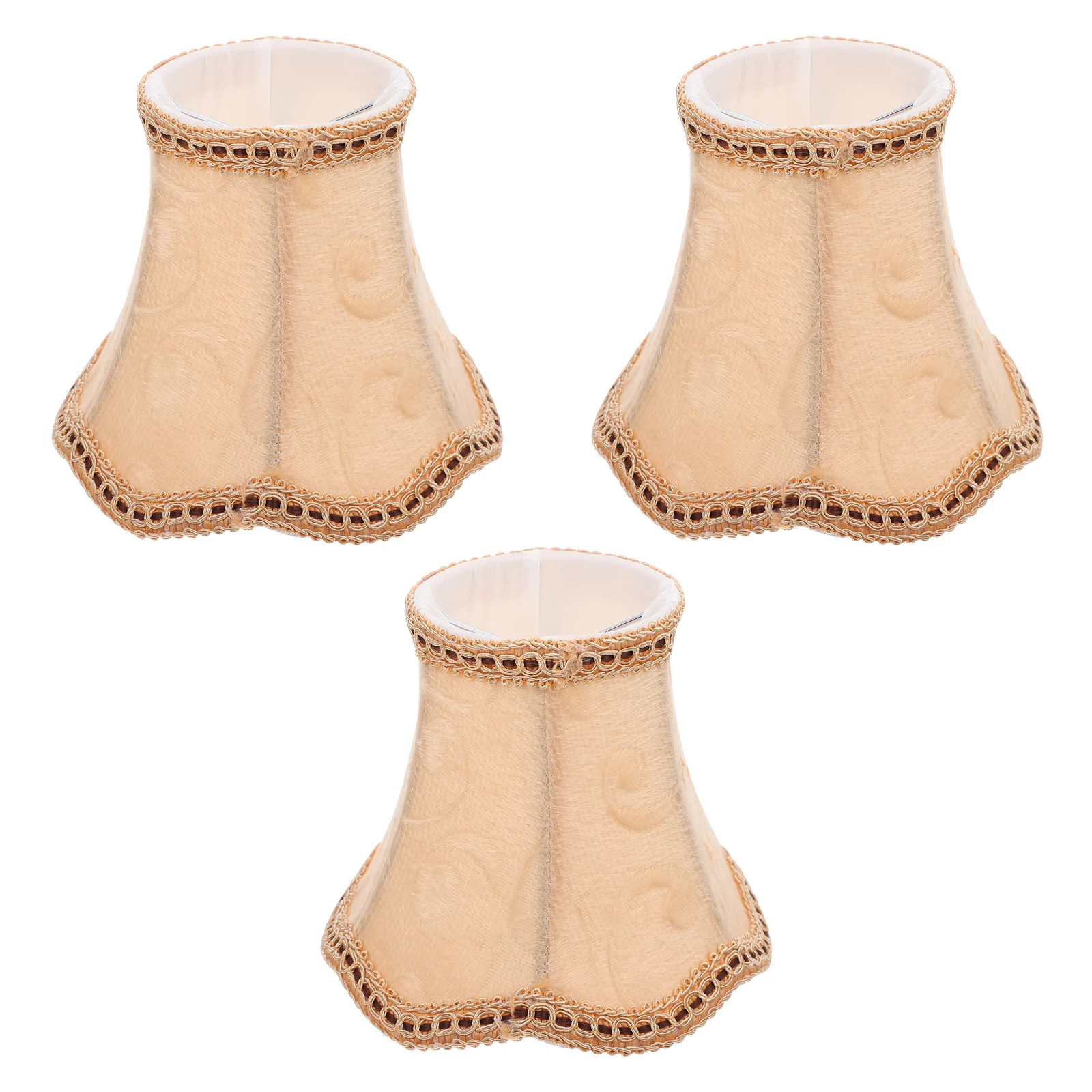 

3pcs Cloth Lampshade Wave Bottom Clip-Bubble Type High-Quality Iron Wall Ceiling Chandelier Light Cover Modern Simple Elegant