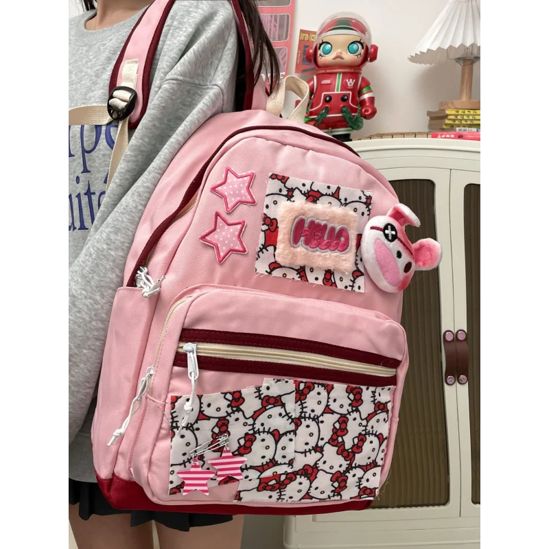 Sanrio Hello Kitty new schoolbag cute cartoon college girls zaino da viaggio di grande capacità