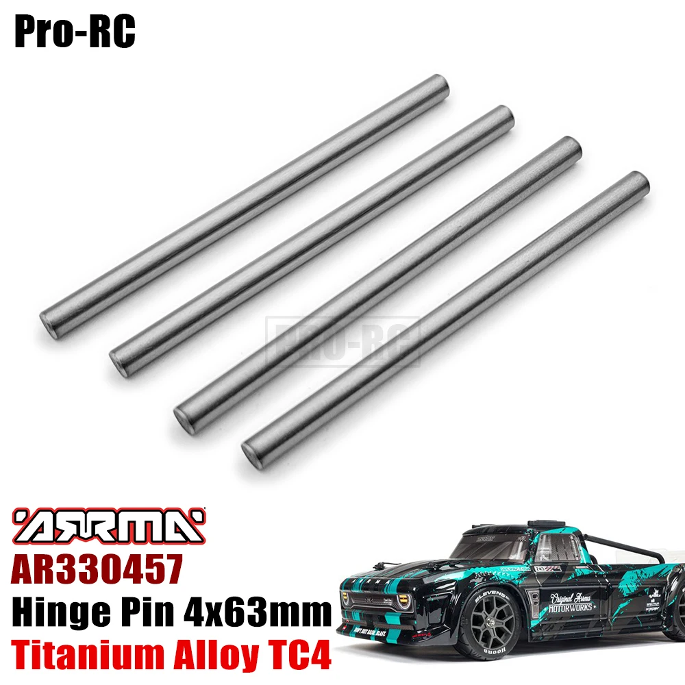 4Pcs 4x63mm Hinge Pin AR330457 Titanium TC4 For 1/8 INFRACTION 4X4 3S BLX 4WD ALL-ROAD STREET BASH RESTO-MOD TRUCK Rc Parts