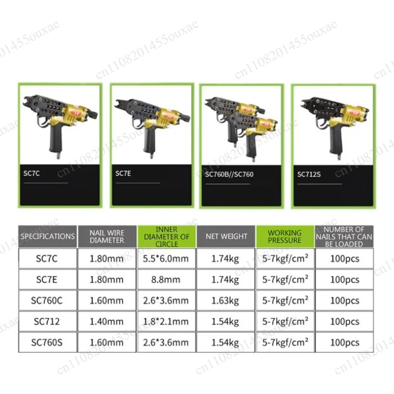 SC760 Pneumatic C-Type Air Binding Tool For Chicken Rabbit Cage Net Assembly Livestock Cage Group Fixing Gun