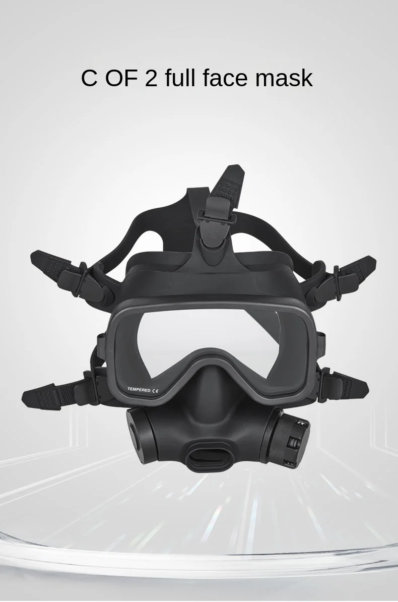 Full Face Diving Mask Scuba Diving Comprehensive Mirror All Black Professional Submersible Equipment
