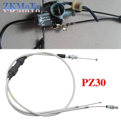 Carburetor Dirt Bike Dual Throttle Grip Cable Wire for PZ30mm Accelerate Pump Carb Modified Carburetor Extended Dirt Bike