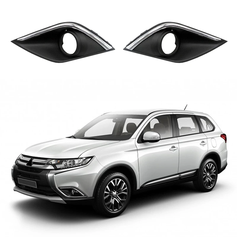 For Mitsubishi Outlander 2016-2019 Car Front Fog Lamp Hood Fog Lights Cover Frame 6400G482 6400G481