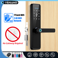 YRHAND New Ttlock Wifi Electronic Smart Door Lock With Biometric Fingerprint Work with Google home Aleax  For home or Hotel