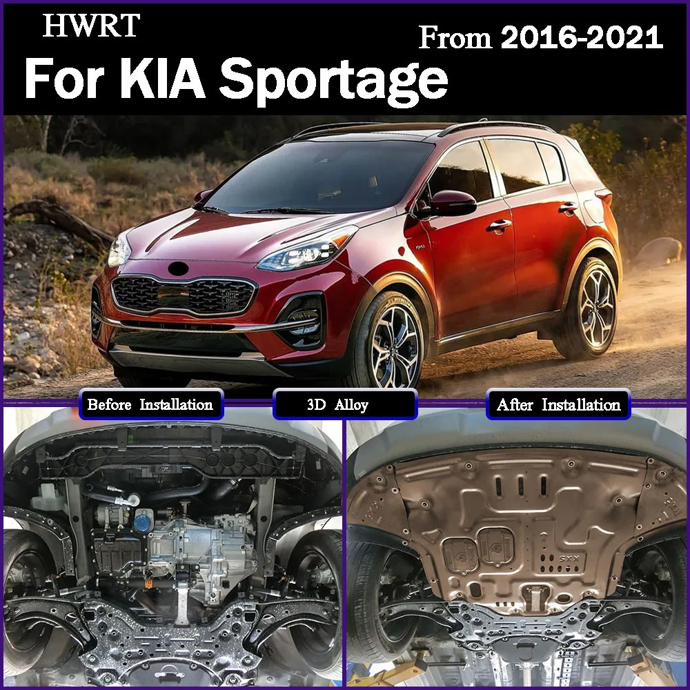 

For KIA Sportage 2016-2021 1.6T/2.0L Under Engine Guard Splash Shield Mud Fender Cover Plate Fender Mudguard Protector