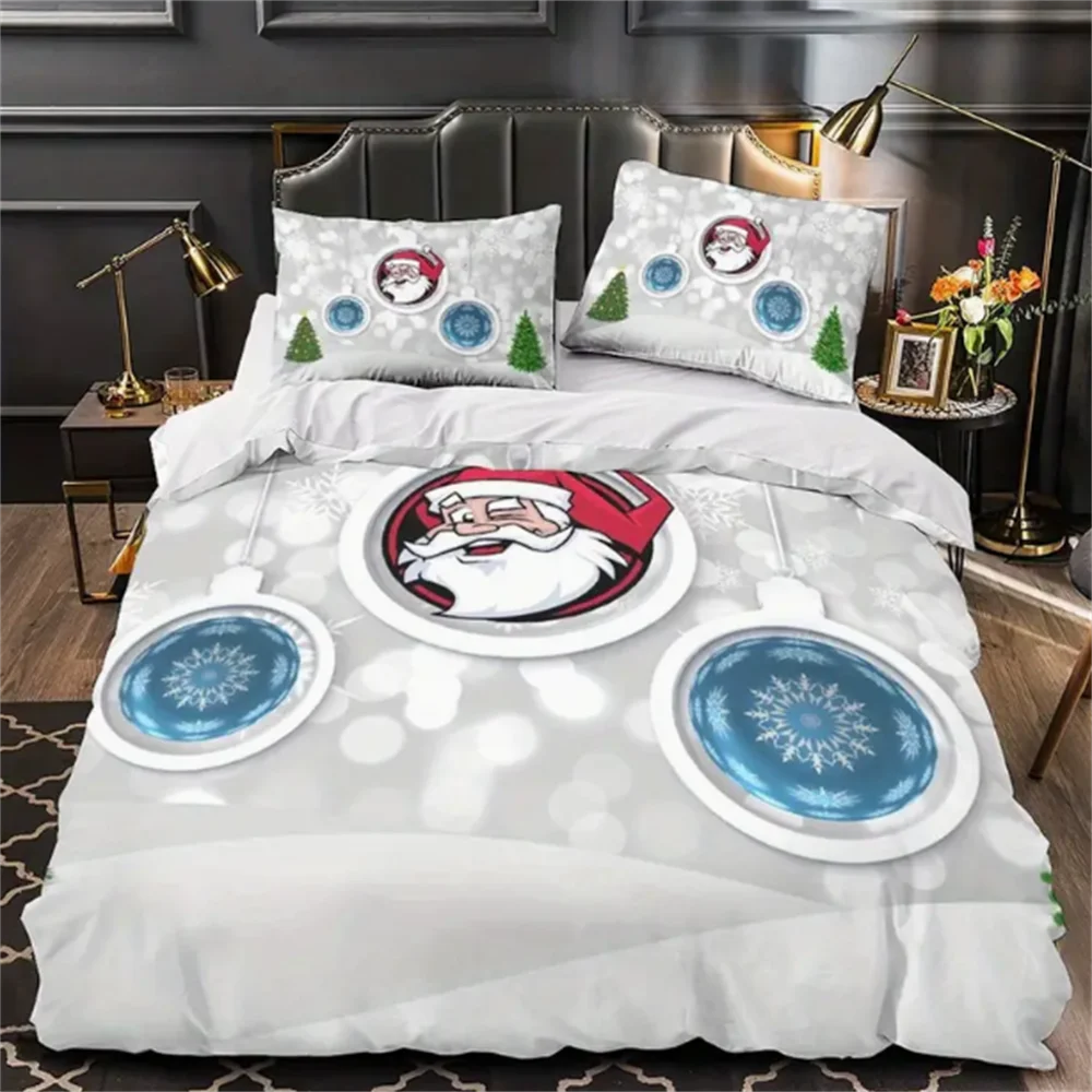 

3D Digital Print Christmas Bedding Set, 2/3 Piece Duvet Cover Soft Polyester Sheet Set With Zipper Closure Bedding Set